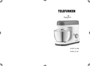 Mode d’emploi Telefunken HCRP-21-RW HappyCook Robot sur socle