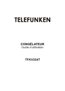 Mode d’emploi Telefunken TFKV254T Congélateur