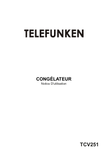 Mode d’emploi Telefunken TCV251 Congélateur