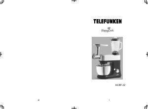 Manual Telefunken HCRP-22 HappyCook Food Processor