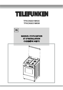 Mode d’emploi Telefunken TFKCK6031MKW Cuisinière