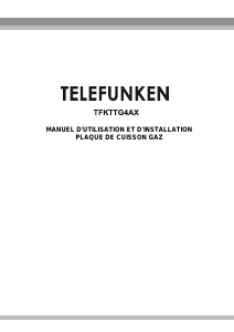 Mode d’emploi Telefunken TFKTTG4AX Table de cuisson