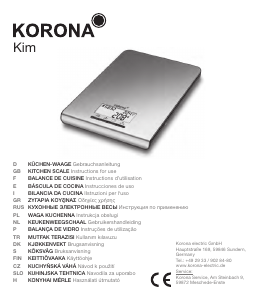 Mode d’emploi Korona 75656 Kim Balance de cuisine