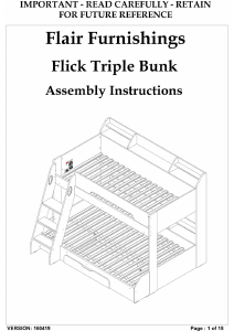 Instrukcja Flair Furnishings Flick Triple Łóżko piętrowe