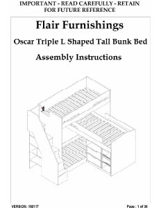 Instrukcja Flair Furnishings Oscar Triple Łóżko piętrowe