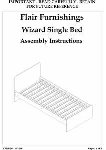 Manual Flair Furnishings Wizard Estrutura de cama