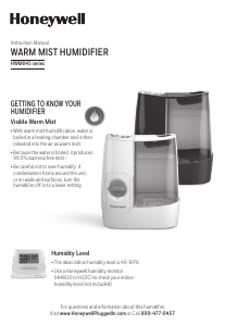Bruksanvisning Honeywell HWM845B Luftfuktare