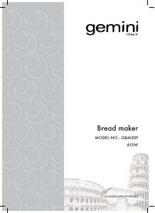 Manual Gemini GBM20P Bread Maker
