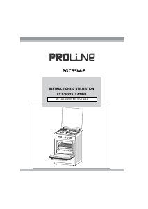 Mode d’emploi Proline PGC55W-F Cuisinière