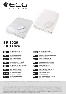 Návod ECG ED 8026 Vyhrievaná deka