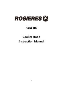 Manual Rosières RBE53IN Cooker Hood