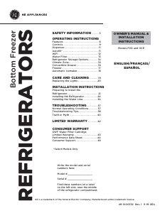 Manual de uso GE PVD28BYNFS Frigorífico combinado