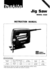 Bruksanvisning Makita 4320 Sticksåg