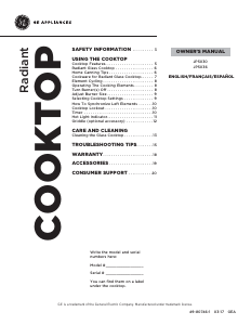 Mode d’emploi GE JP5036DJBB Table de cuisson