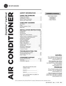 Bruksanvisning GE AZ91H18E5E Luftkonditionering