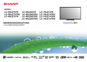 Bedienungsanleitung Sharp AQUOS LC-90LE757E LCD fernseher