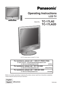 Bruksanvisning Panasonic TC-17LA2D LCD TV
