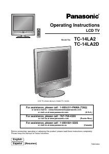 Bruksanvisning Panasonic TC-14LA2 LCD TV