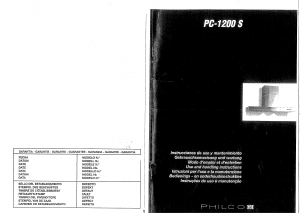 Bruksanvisning Philco PC900S Köksfläkt