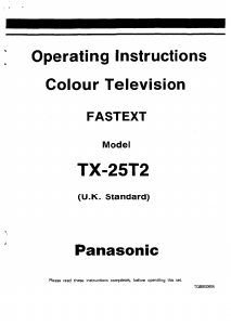 Handleiding Panasonic TX-25T2 Televisie