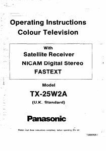 Bruksanvisning Panasonic TX-25W2A TV