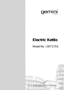 Bruksanvisning Gemini GKT17SS Vattenkokare