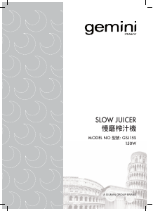 Bruksanvisning Gemini GSJ15S Juicepress
