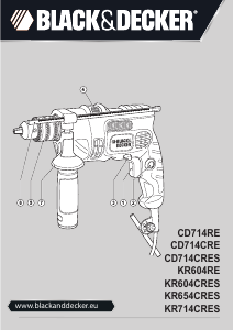 Kullanım kılavuzu Black and Decker CD714CRE Darbeli matkap