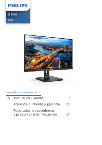 Manual de uso Philips 275B1 Monitor de LED