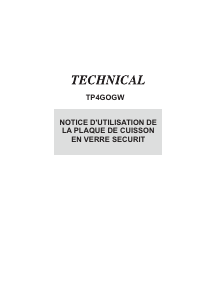 Mode d’emploi Technical TP4GOGW Table de cuisson