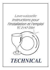 Mode d’emploi Technical TC2147DSH Lave-vaisselle