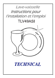 Mode d’emploi Technical TLV49ASI Lave-vaisselle