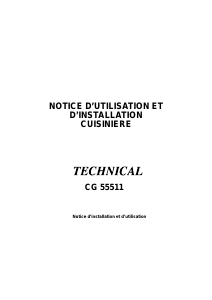 Mode d’emploi Technical CG55511 Cuisinière