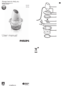 Kullanım kılavuzu Philips HR1396 Doğrayıcı