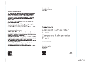 Manual de uso Kenmore 255.99763 Refrigerador