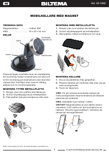 Bruksanvisning Biltema 22-1942 Mobilhållare