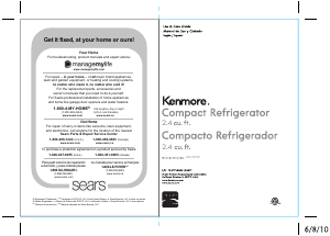 Manual de uso Kenmore 255.99759 Refrigerador