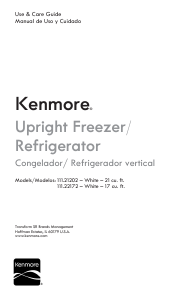 Manual de uso Kenmore 111.22172 Refrigerador