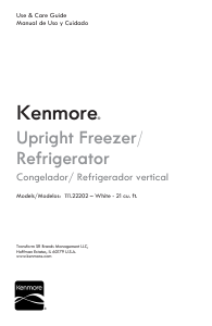 Manual de uso Kenmore 111.22202 Congelador