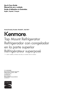 Mode d’emploi Kenmore 106.60219 Réfrigérateur combiné