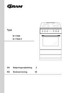 Brugsanvisning Gram SI 17626 Komfur