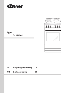 Brugsanvisning Gram EK 3500-01 Komfur