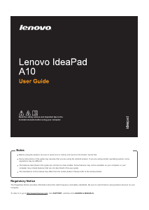 Bruksanvisning Lenovo IdeaPad A10 Bärbar dator
