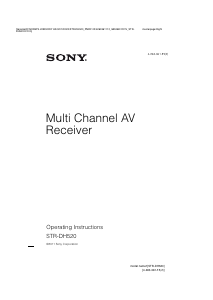 Handleiding Sony STR-DH520 Receiver