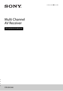 Bruksanvisning Sony STR-DN1040 Receiver