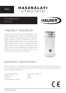 Használati útmutató Hauser MF-240 Tejhabosító