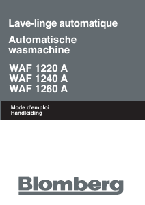 Handleiding Blomberg WAF 1240 A Wasmachine