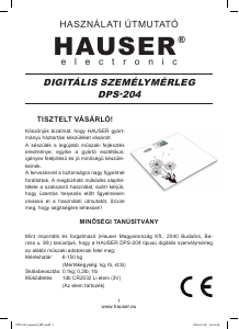 Manual Hauser DPS-204 Cântar