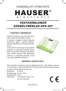 Használati útmutató Hauser DPS-407 Mérleg
