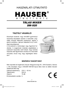 Instrukcja Hauser SM-920 Mikser ręczny